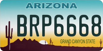 AZ license plate BRP6668
