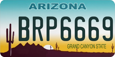 AZ license plate BRP6669