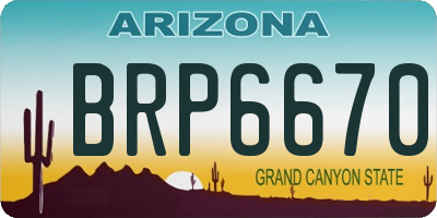 AZ license plate BRP6670