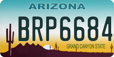 AZ license plate BRP6684
