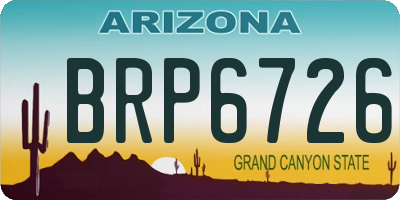 AZ license plate BRP6726
