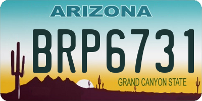 AZ license plate BRP6731