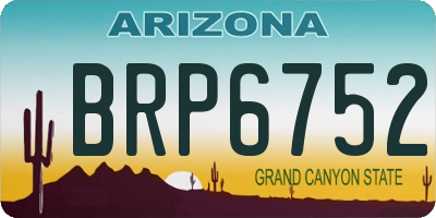 AZ license plate BRP6752