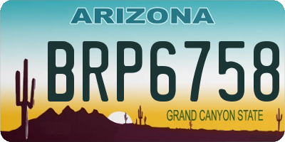 AZ license plate BRP6758