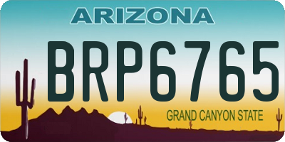 AZ license plate BRP6765