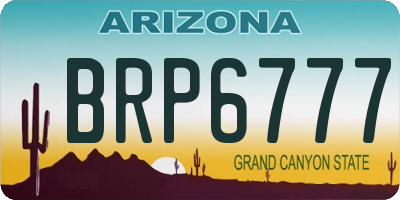 AZ license plate BRP6777