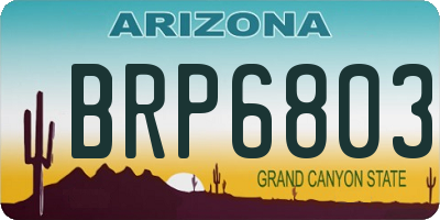 AZ license plate BRP6803
