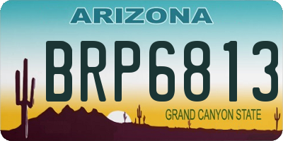 AZ license plate BRP6813