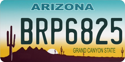 AZ license plate BRP6825