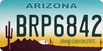AZ license plate BRP6842