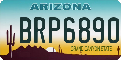AZ license plate BRP6890