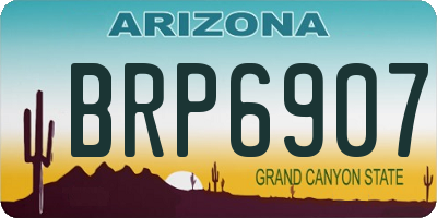 AZ license plate BRP6907
