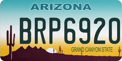 AZ license plate BRP6920