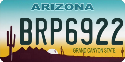 AZ license plate BRP6922