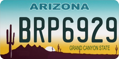 AZ license plate BRP6929