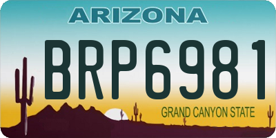 AZ license plate BRP6981