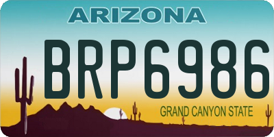 AZ license plate BRP6986