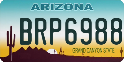 AZ license plate BRP6988