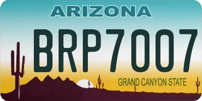 AZ license plate BRP7007