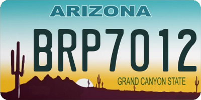 AZ license plate BRP7012