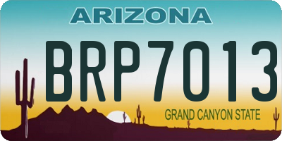 AZ license plate BRP7013
