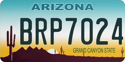 AZ license plate BRP7024