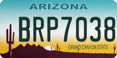 AZ license plate BRP7038