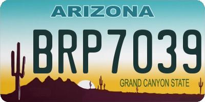 AZ license plate BRP7039