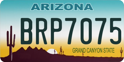AZ license plate BRP7075