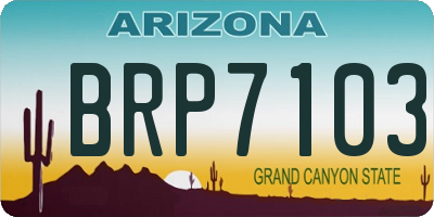 AZ license plate BRP7103