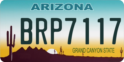 AZ license plate BRP7117