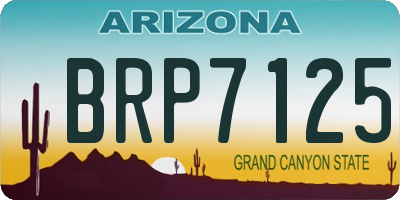 AZ license plate BRP7125
