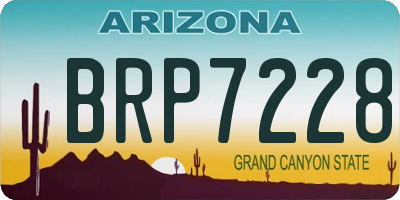 AZ license plate BRP7228