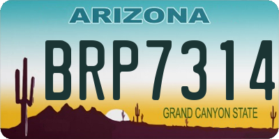 AZ license plate BRP7314