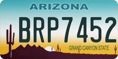 AZ license plate BRP7452