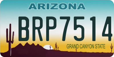 AZ license plate BRP7514