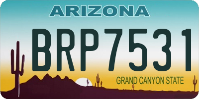 AZ license plate BRP7531