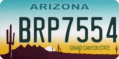 AZ license plate BRP7554