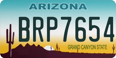 AZ license plate BRP7654