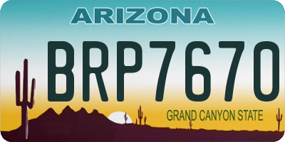 AZ license plate BRP7670