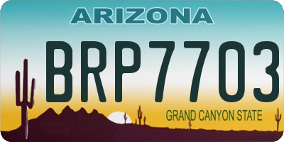 AZ license plate BRP7703