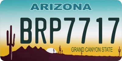 AZ license plate BRP7717