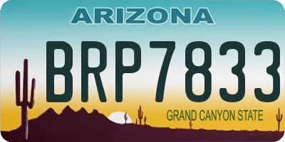 AZ license plate BRP7833