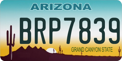 AZ license plate BRP7839