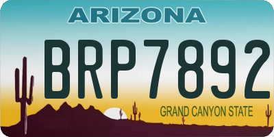 AZ license plate BRP7892