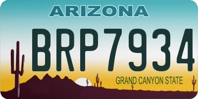 AZ license plate BRP7934