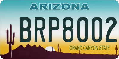 AZ license plate BRP8002