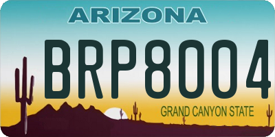 AZ license plate BRP8004