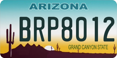AZ license plate BRP8012