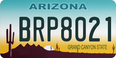 AZ license plate BRP8021